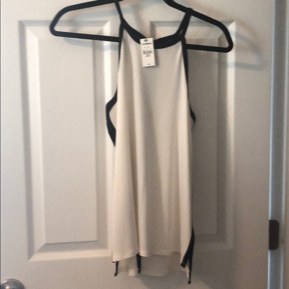 Express black and white halter top